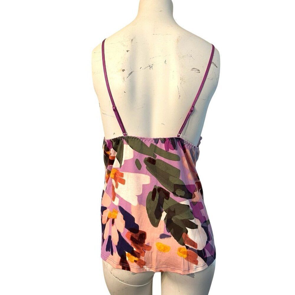 Womens Large XL Cami Top and Cropped Pajama Pants Set 2 Piece NWT Purple Floral - Picture 4 of 8